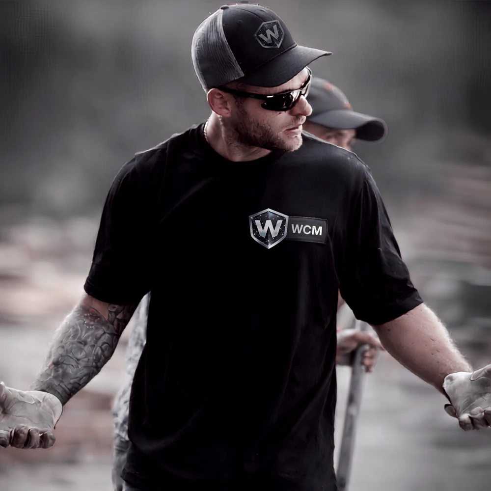Justin Waterman on a commercial construction jobsite